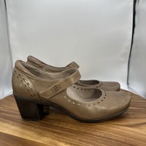 Abeo Penny Mary Jane Heels Shoes Brown Leather Retro Comfort Women's 10N